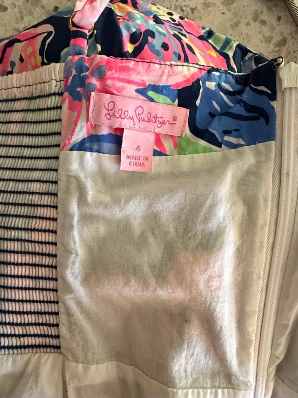 Lilly Pulitzer Easton Dress Nauti Blue Capri Soleil Size 4 - Picture 8 of 9